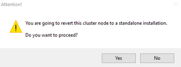 Revert Cluster to Standalone Installation