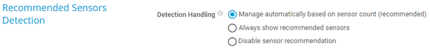 Recommended Sensors Detection Settings