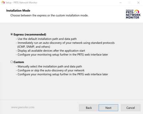 Setup Dialog: Installation Mode