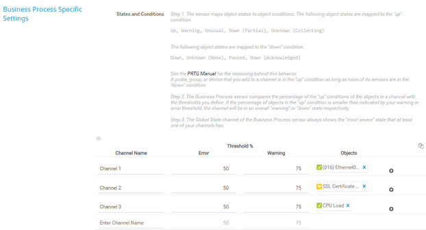 Business Process Specific Settings